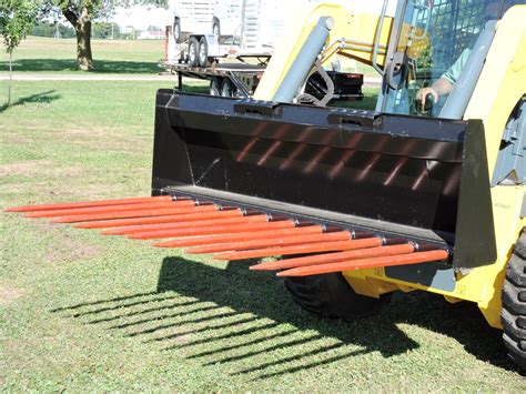 skid steer manure fork tines|manure pusher for skid loader.